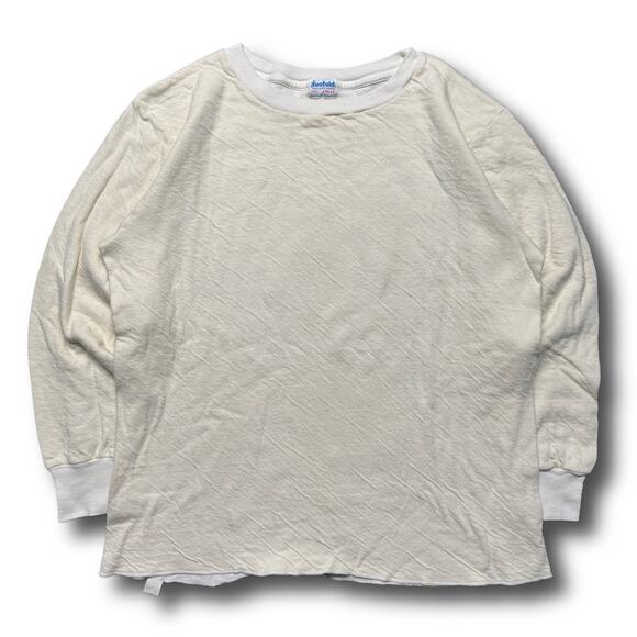 Duofold Knit Thermal 60s True Vintage White Collar Sweater - Picture 1 of 7